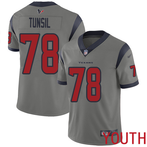 Houston Texans Limited Gray Youth Laremy Tunsil Jersey NFL Football #78 Inverted Legend->youth nfl jersey->Youth Jersey